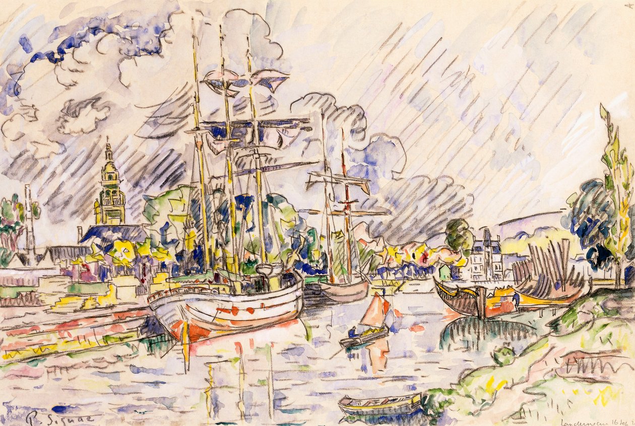 Landerneau kikötője, 1921 alkotó: Paul Signac