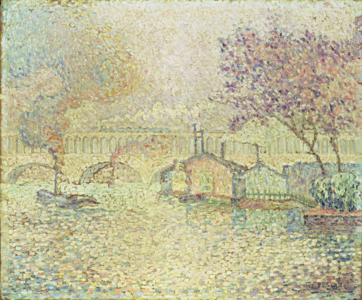 Az Auteuil-i viadukt, 1900 körül alkotó: Paul Signac