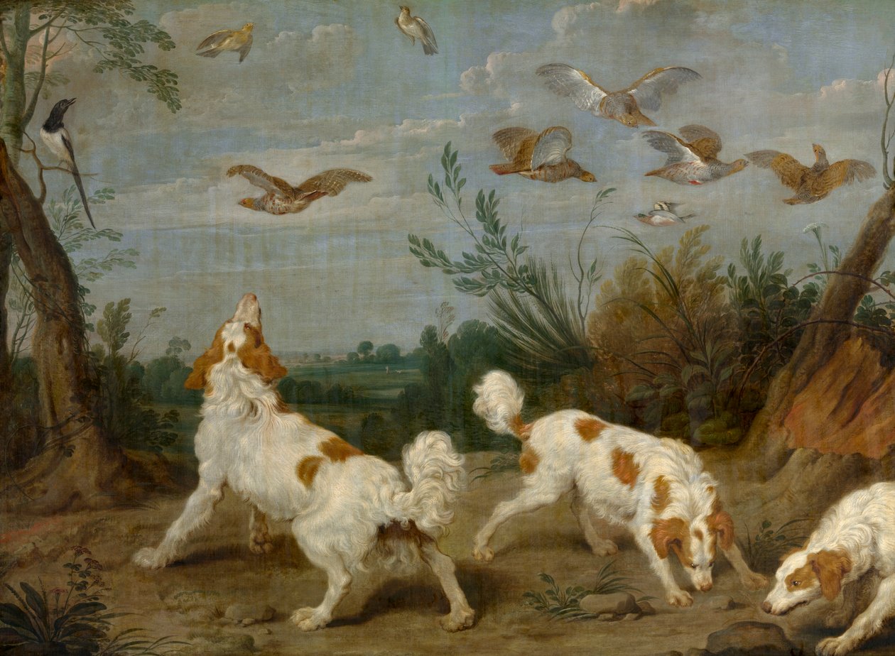 Partridge Hunt (olaj, vászon) alkotó: Paul De Vos
