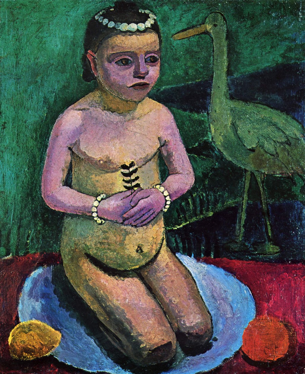 Gyermek cselekvés egy gólyával alkotó: Paula Modersohn Becker
