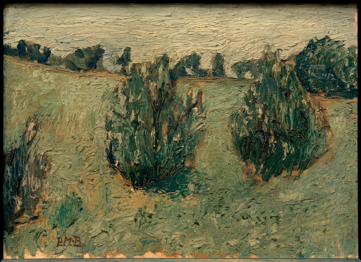Táj fenyőfákkal alkotó: Paula Modersohn Becker