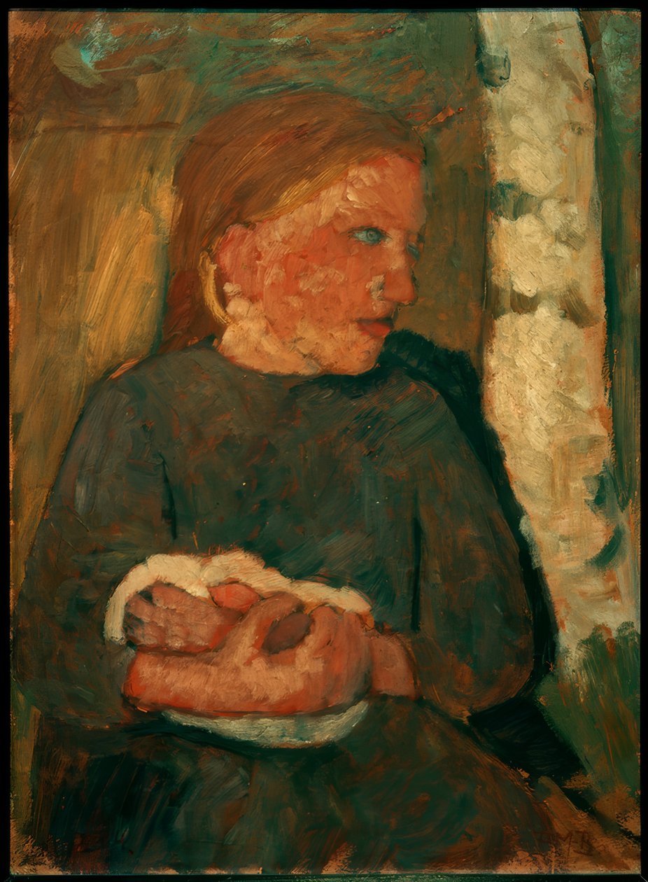 Lány nyúllal a karjában alkotó: Paula Modersohn Becker