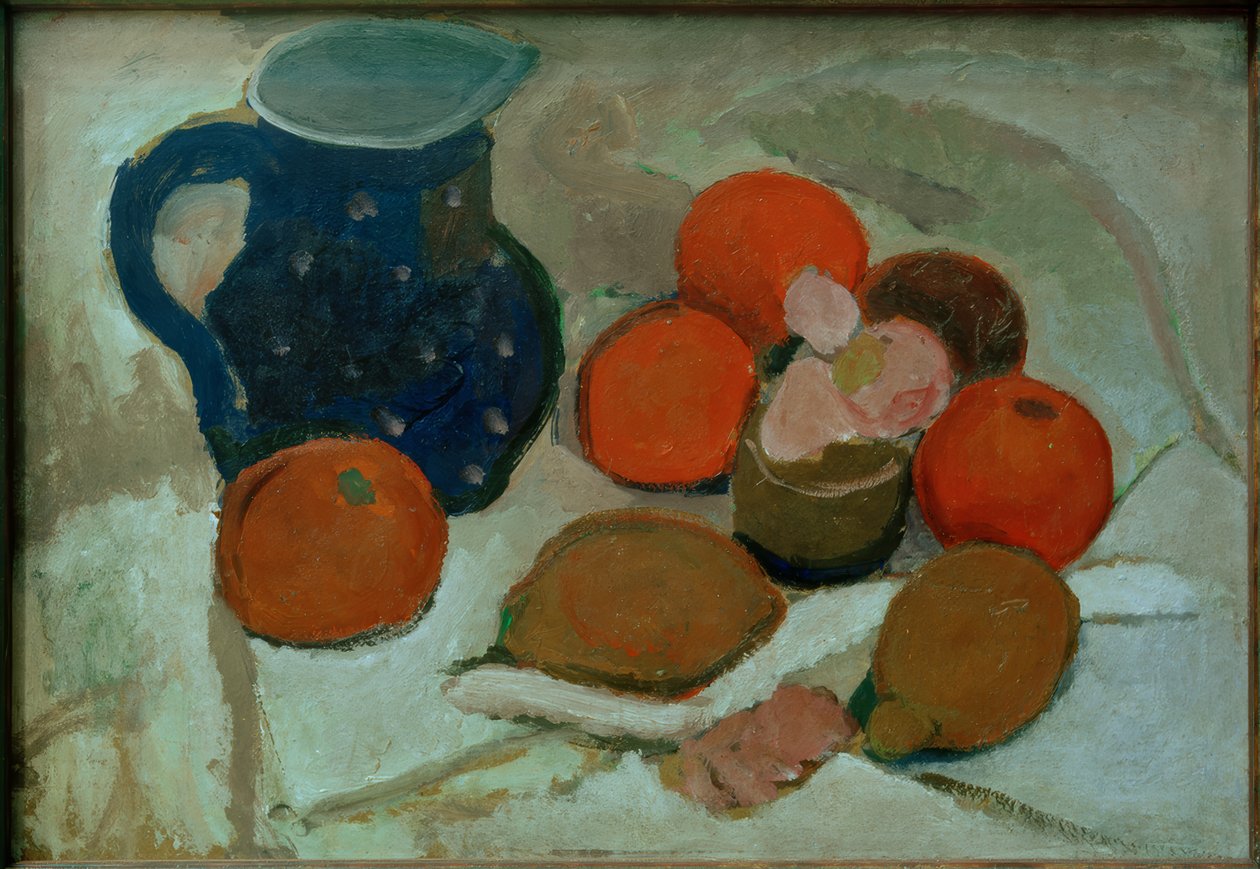 Csendélet kék, fehér foltos kannával (II) alkotó: Paula Modersohn Becker