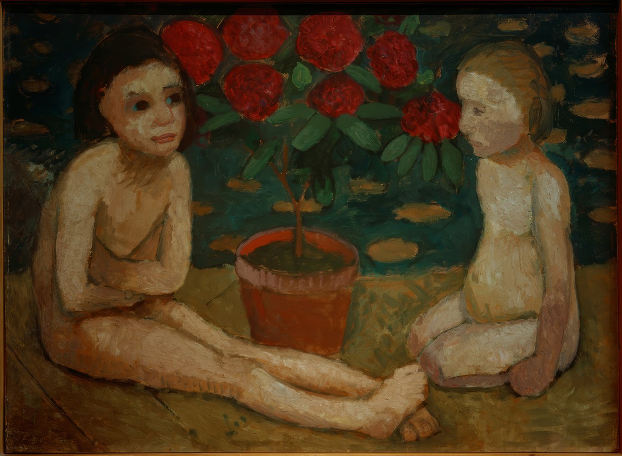 Két ülő gyermek aktkép alkotó: Paula Modersohn Becker