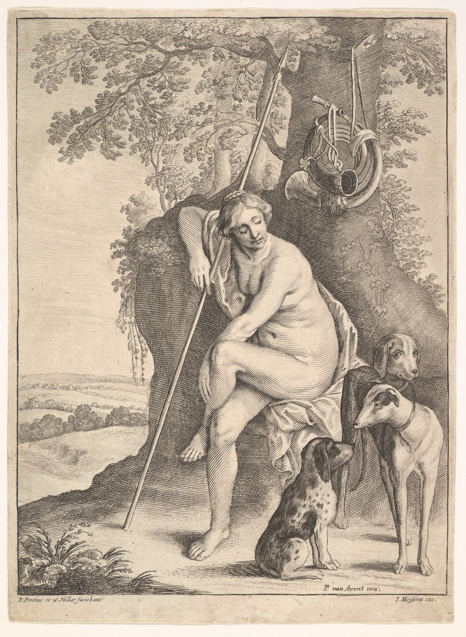 Diana, a vadásznő ülő alakja, 1625-77. alkotó: Paulus Potter
