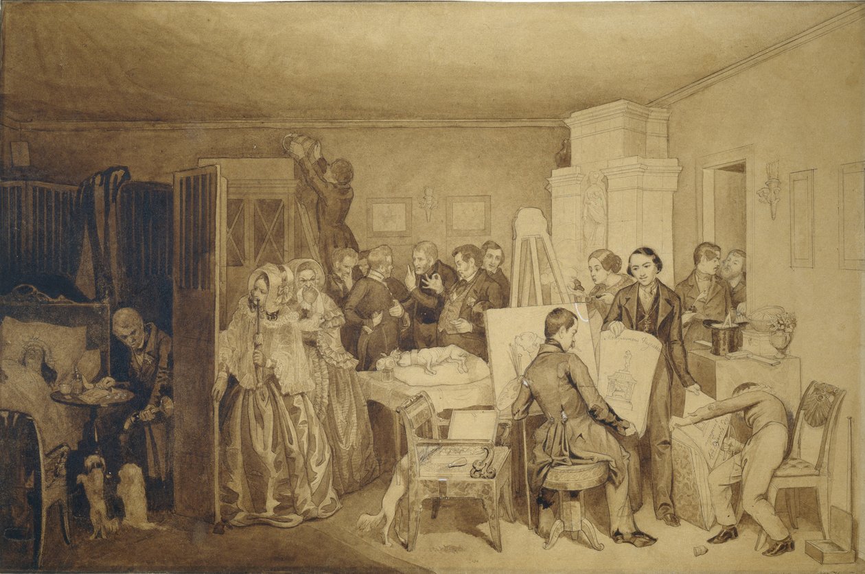 Fidelkas halálának következményei, 1844 alkotó: Pavel Andreevich Fedotov