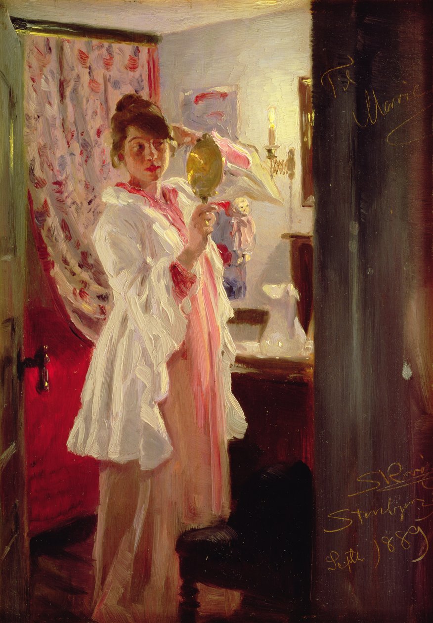 Interior a művész feleségével, 1889 (panel) alkotó: Peder Severin Krøyer