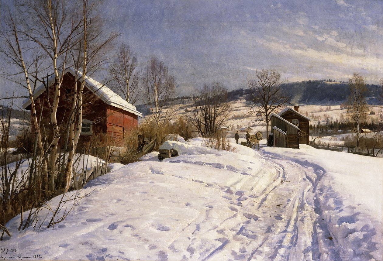 Téli táj, Lillehammer alkotó: Peder Monsted