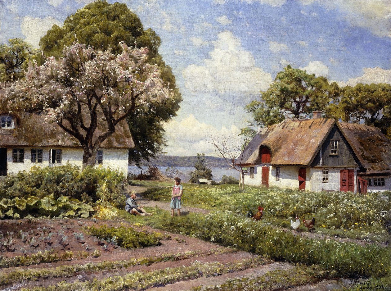 Gyerekek a tanya udvarán alkotó: Peder Monsted