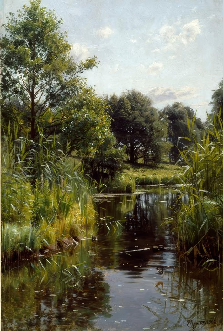 Nád a tavon alkotó: Peder Monsted
