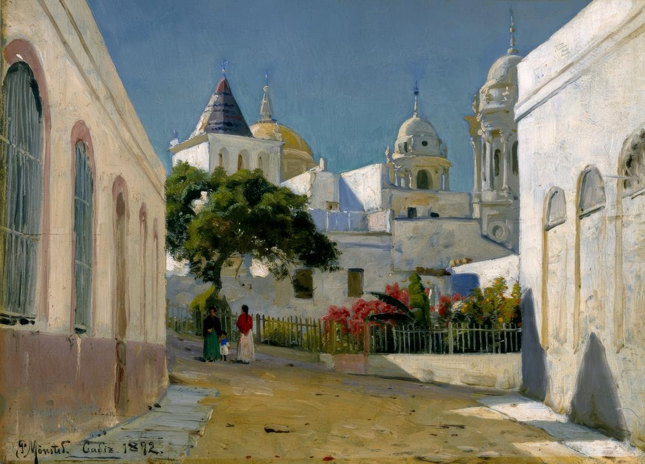 Kilátás a városra Cadizban alkotó: Peder Monsted
