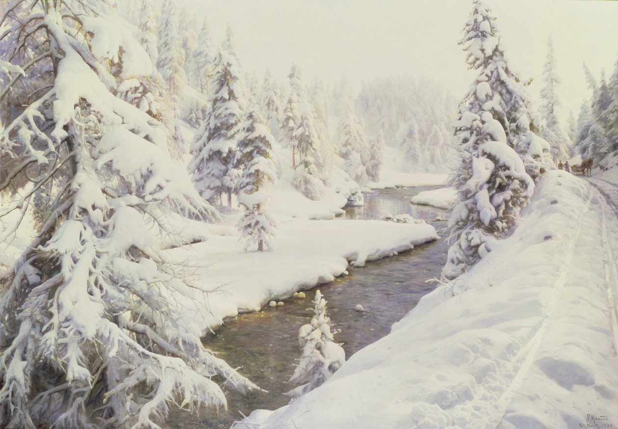 Téli táj, St Moritz alkotó: Peder Monsted