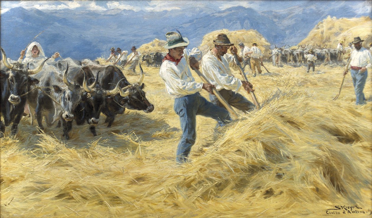 Cséplés az Abruzziban alkotó: Peder Severin Krøyer