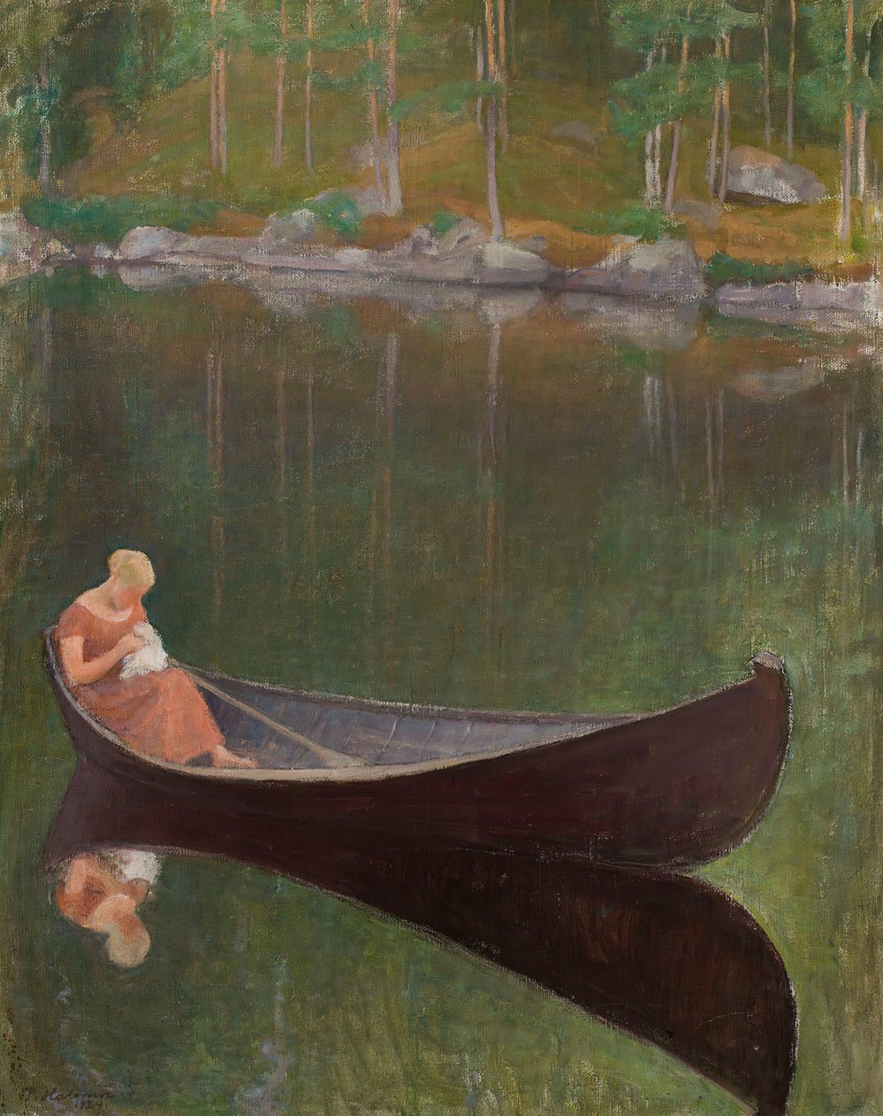 Nő a csónakban, 1924. alkotó: Pekka Halonen