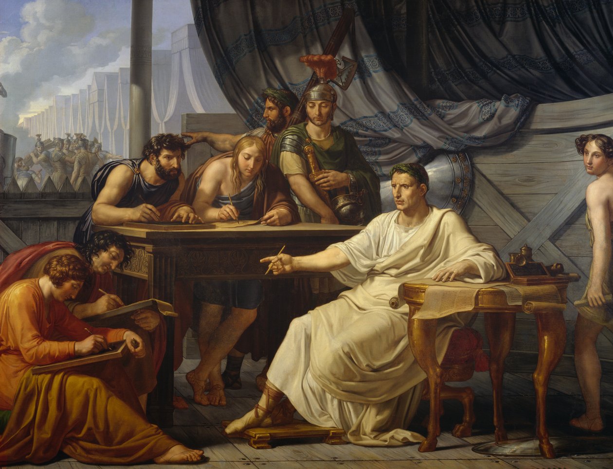 Julius Caesar kommentárokat diktál alkotó: Pelagio Palagi