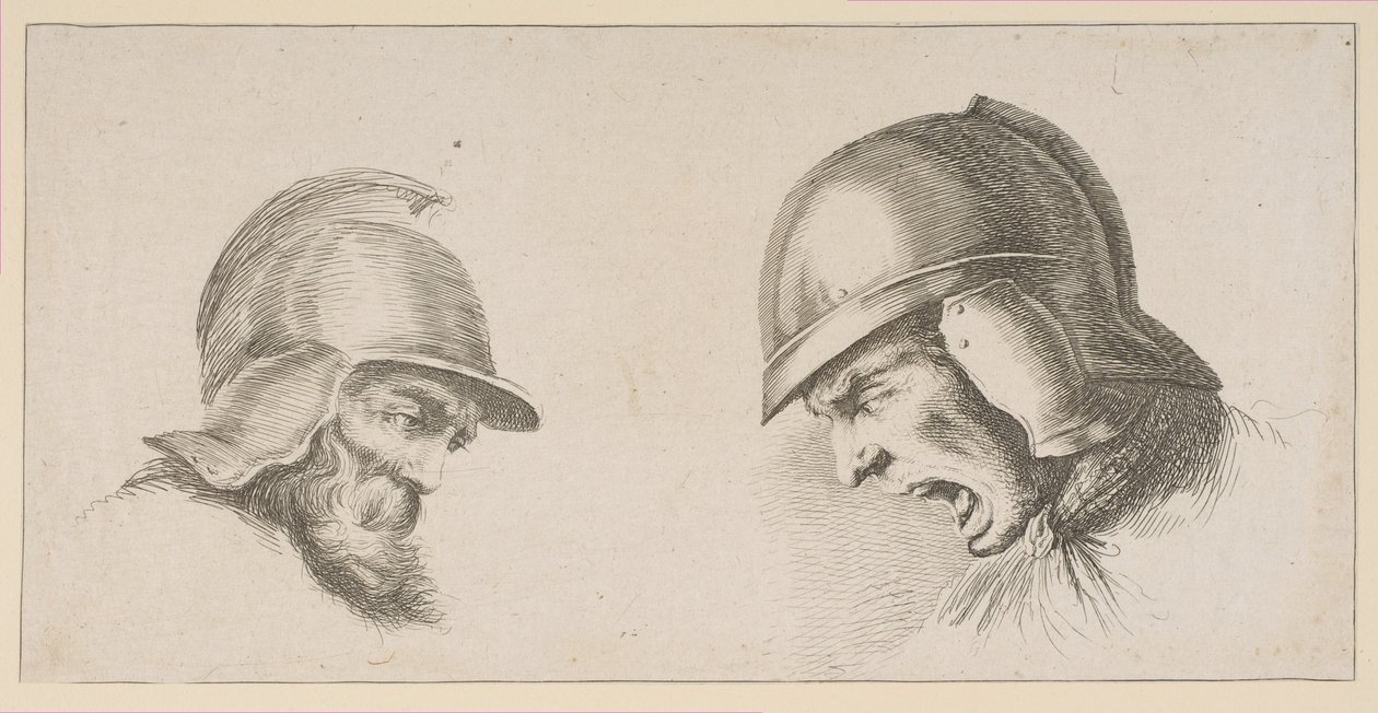 Két öreg katona feje, 1641 után. alkotó: Peregrine Lovell