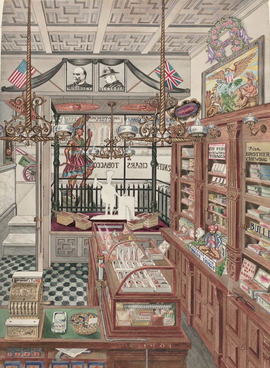Szivarbolt, 1901, 19351942. alkotó: Perkins Harnly