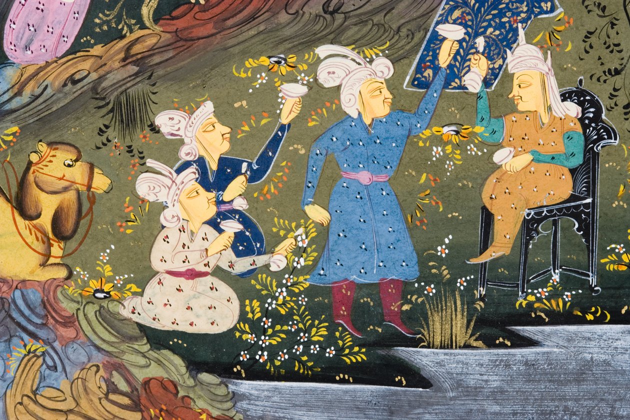 Ivóparti a szabadban folyó vagy tó partján (papíron átlátszatlan wc) (272915 részlet) alkotó: Persian School