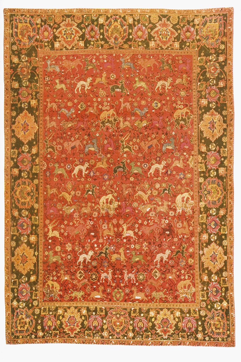 Állatszőnyeg, Iszfahánból (textil) alkotó: Persian School