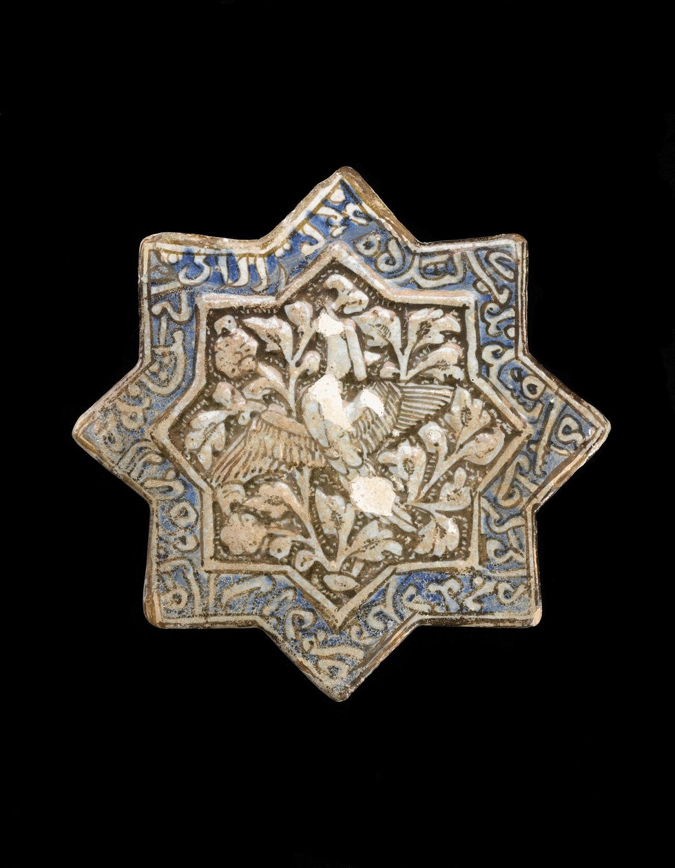 Nyolcágú csillagcsempe, Irán, Il-Khanid dinasztia (kerámia) alkotó: Persian School
