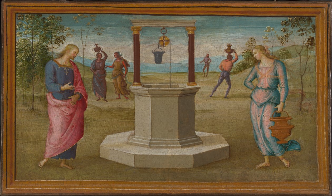 Krisztus és a szamariai asszony alkotó: Perugino