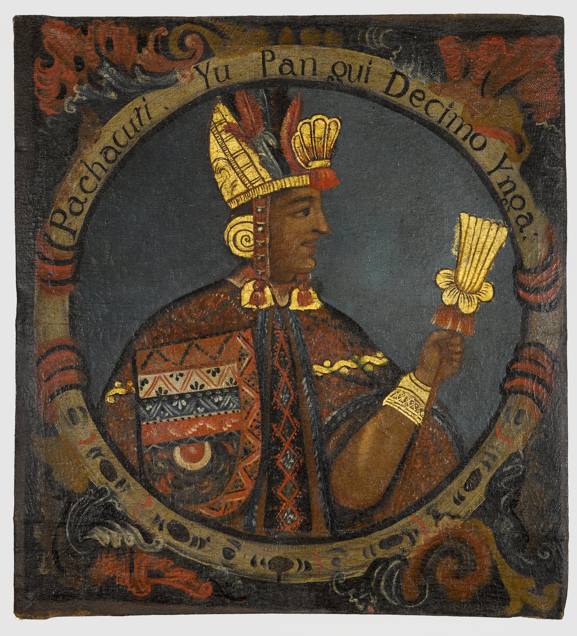 Pachacuti, 10. inka király, 18. század közepe alkotó: Peruvian School