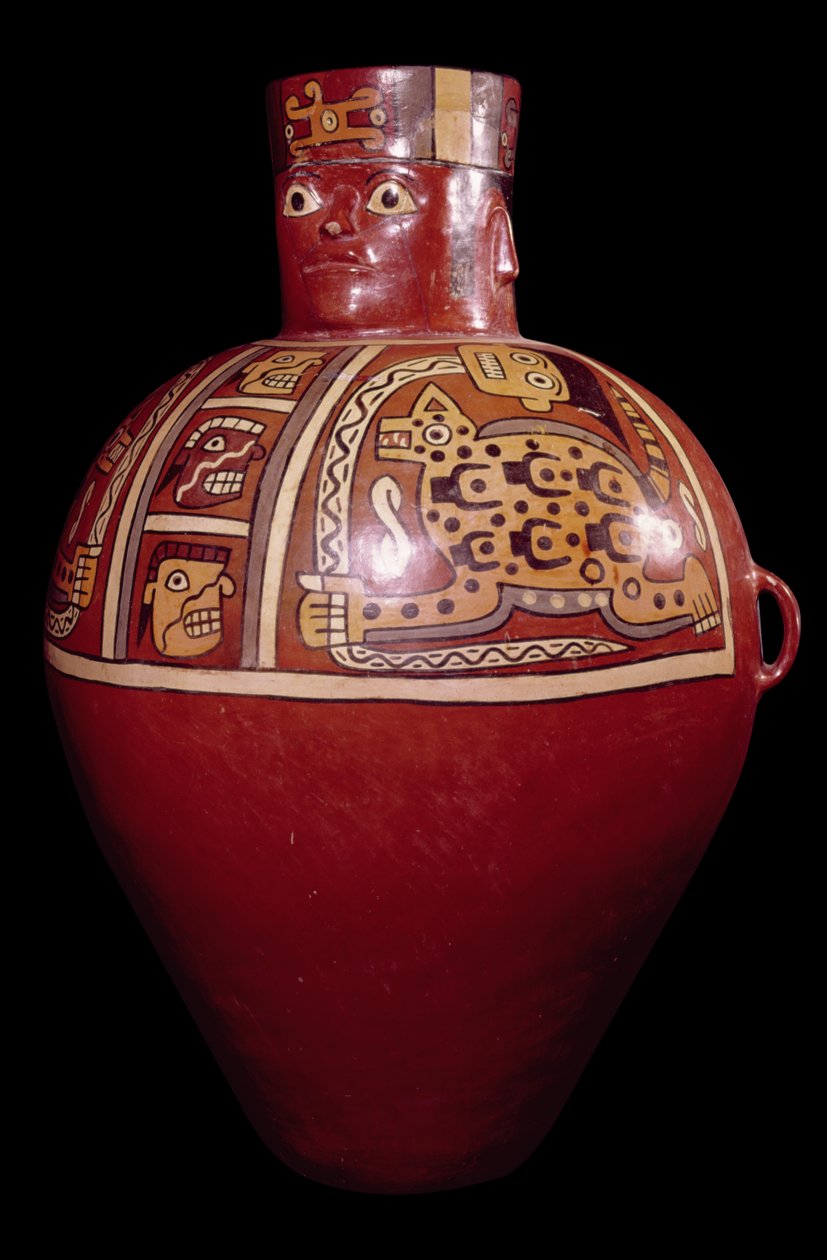 Szertartásos polikróm tégely, Rukana stílusú, La Victoria, Churunga, Cuenca de Ocona (kerámia) alkotó: Peruvian School