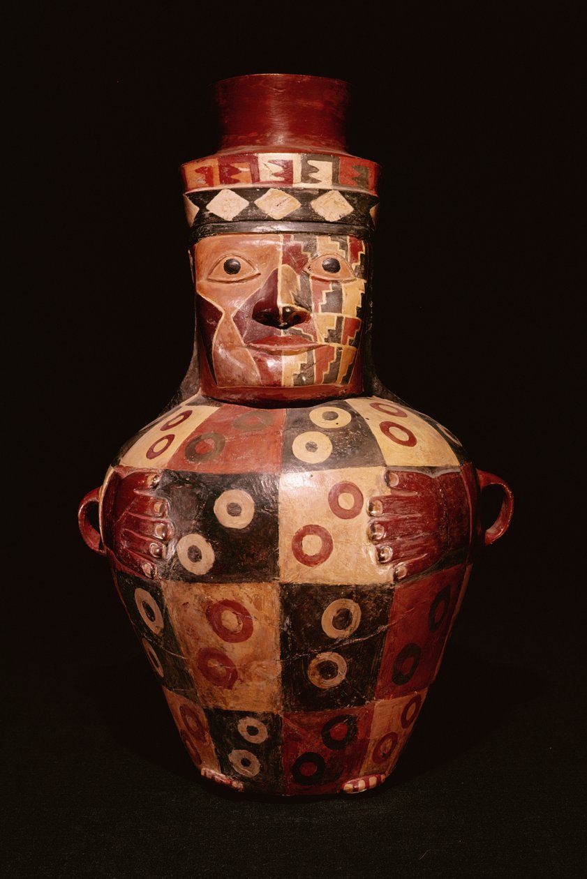 Effigy jar, Coastal Tiahuanaco stílus, Fundo Pacheco, Rio Grande de Nazca, Peru (kerámia) alkotó: Peruvian School