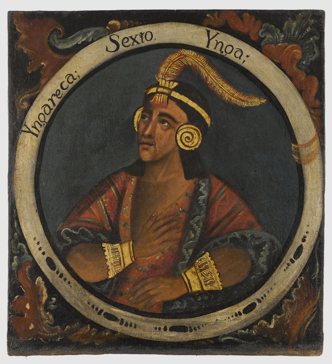 Inka Roca, hatodik inka király, 18. század közepe alkotó: Peruvian School
