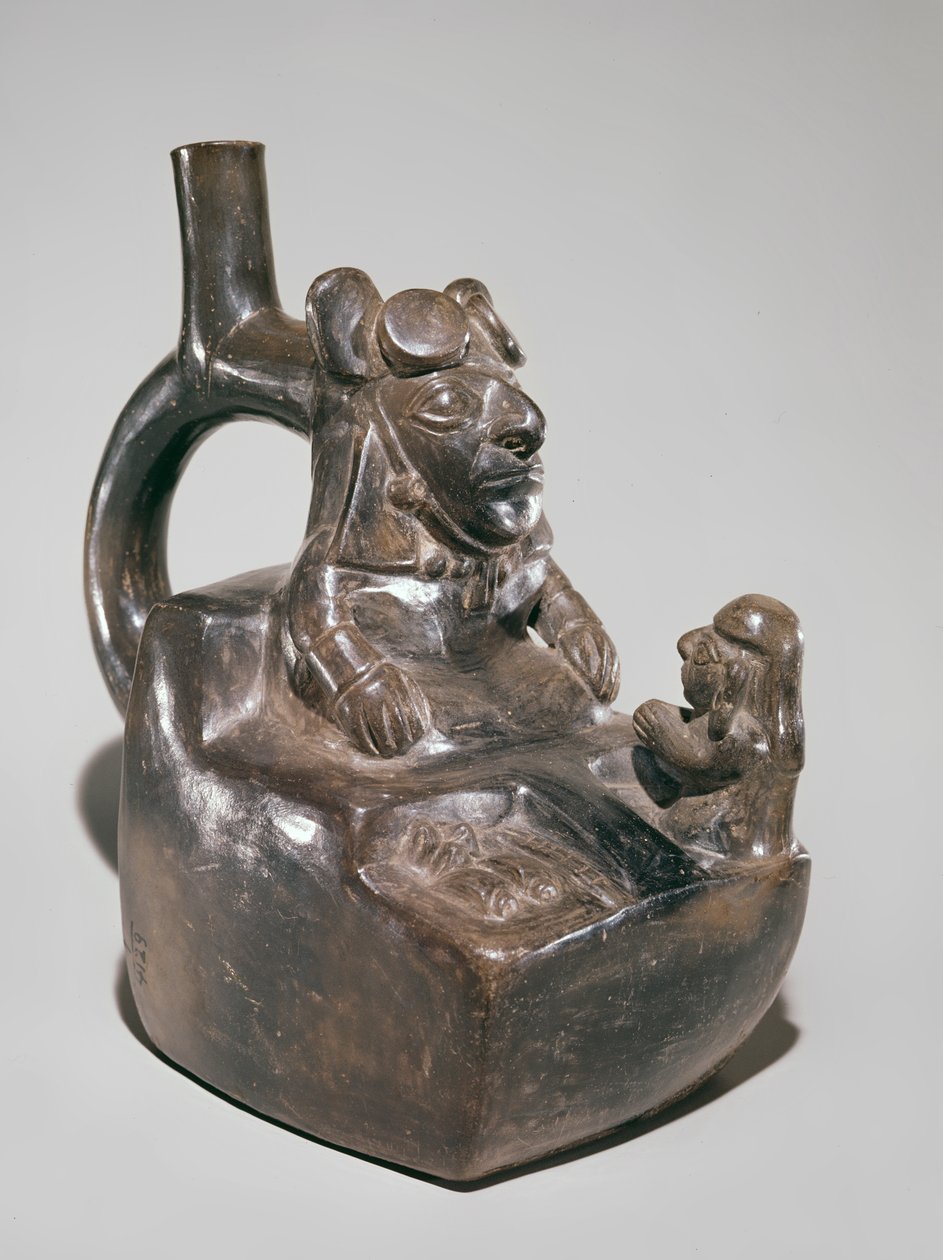 A király fealty-t kapott, Mochica (cserép) alkotó: Peruvian School