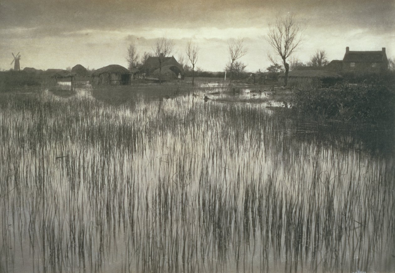 Rohanó part, Élet és táj a Norfolk Broads-on, 1886 körül alkotó: Peter Emerson und Thomas Goodall