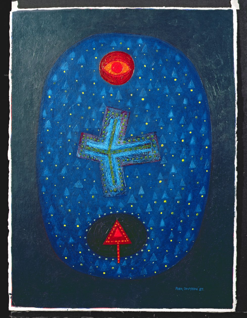 Ovális formák, 1987 (akril papíron) alkotó: Peter Davidson