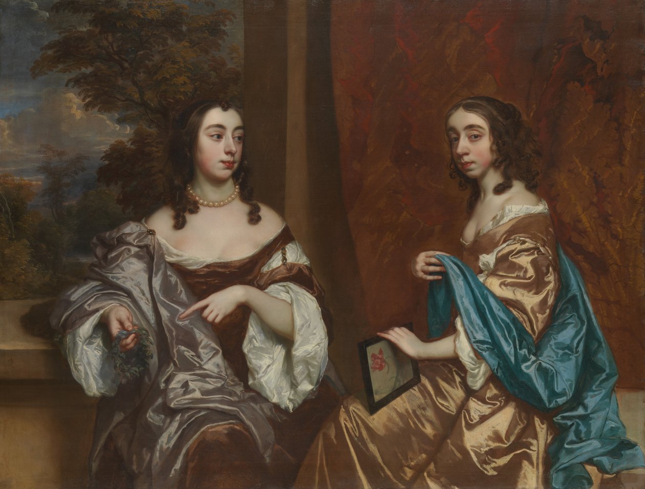 Mary Capel, Beaufort későbbi hercegnője és nővére, Erzsébet, Carnarvon grófnője, 1657 körül alkotó: Peter Lely