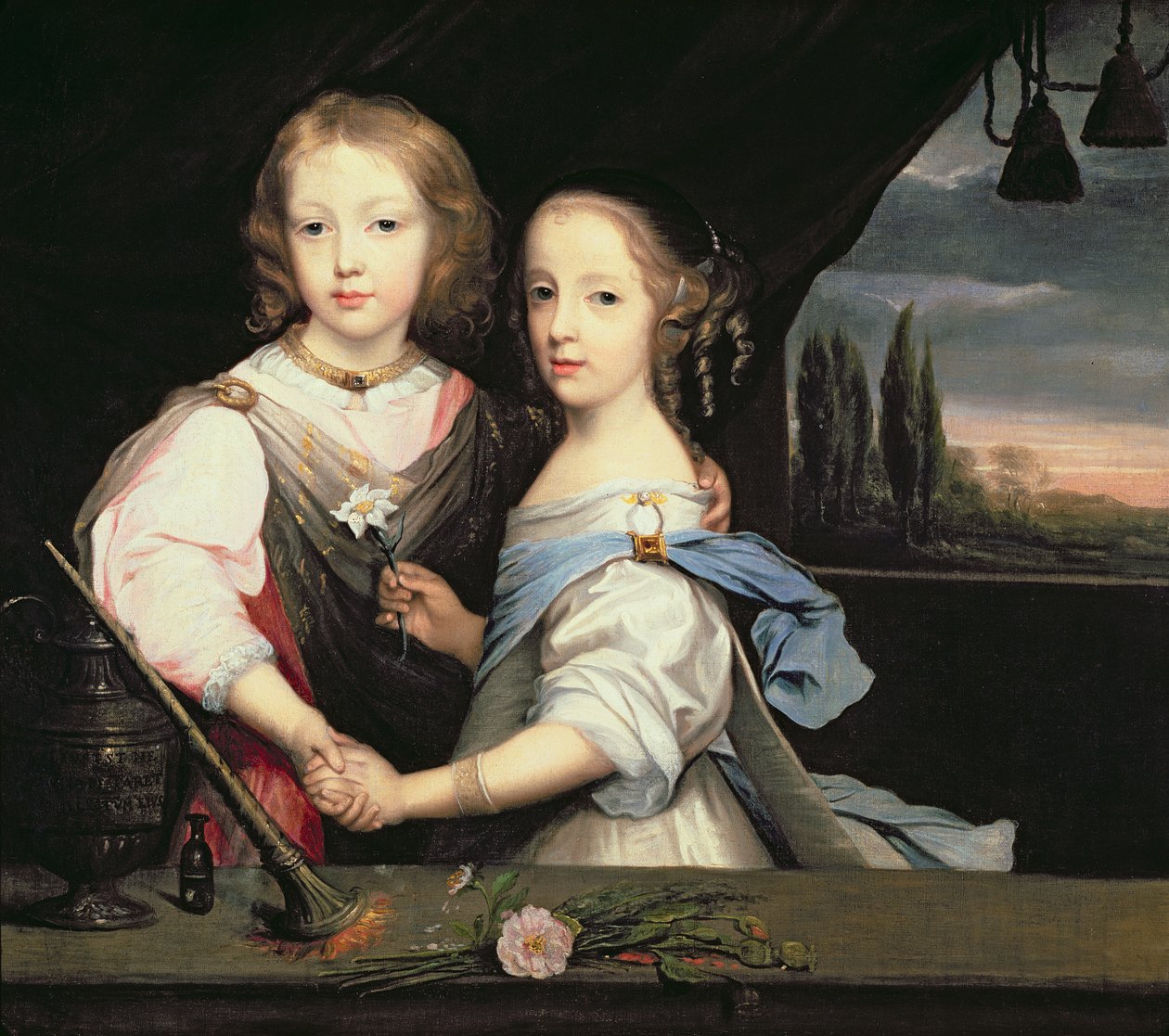 Winston és Arabella (1648-1730) portréja, Churchill, Sir Winston Churchill gyermekei alkotó: Peter Lely