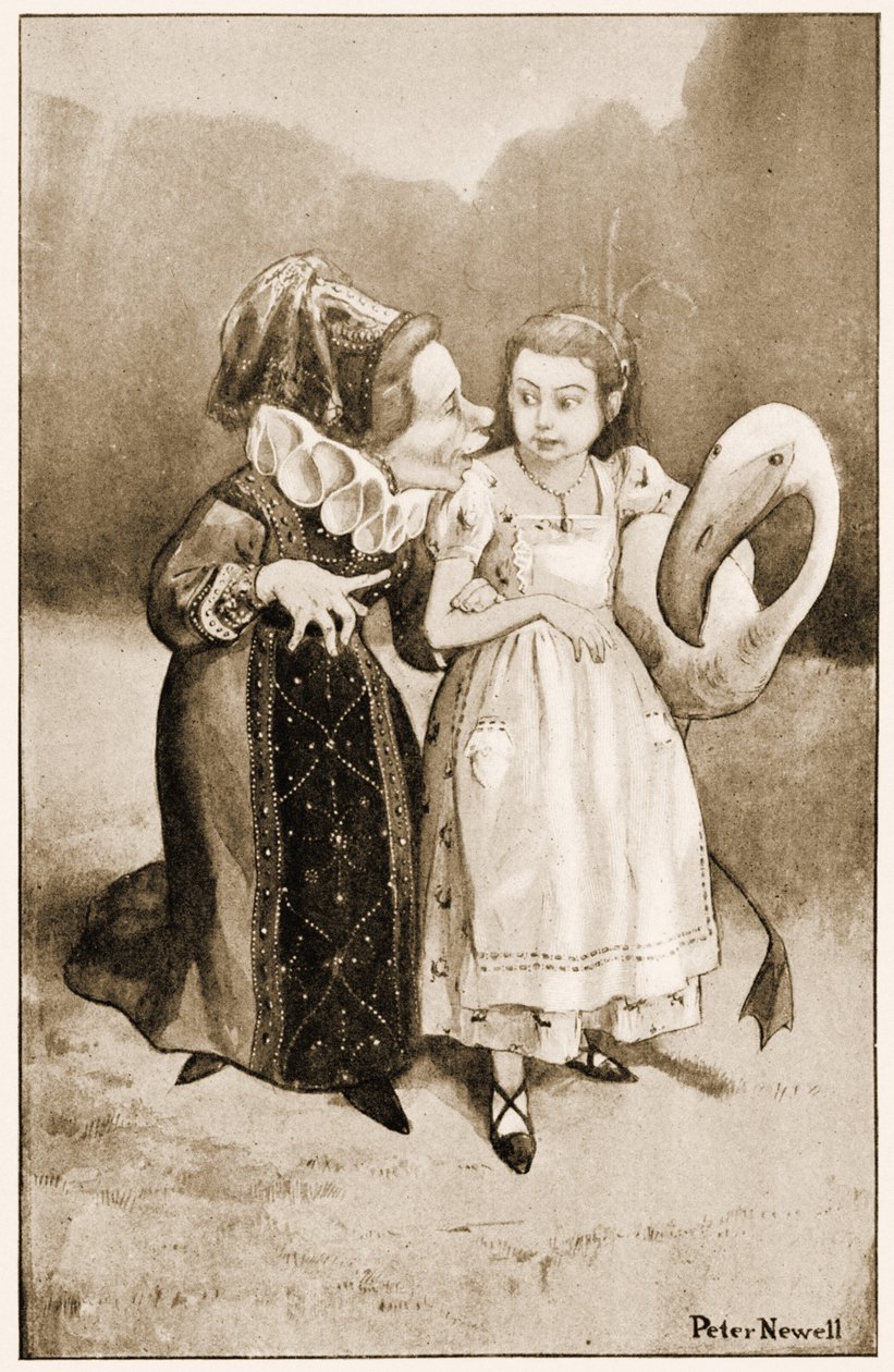 Tuti, tuti gyerek! mondta a hercegnő, illusztráció Lewis Carrolls Alices kalandjai Csodaországban, 1901 alkotó: Peter Newell