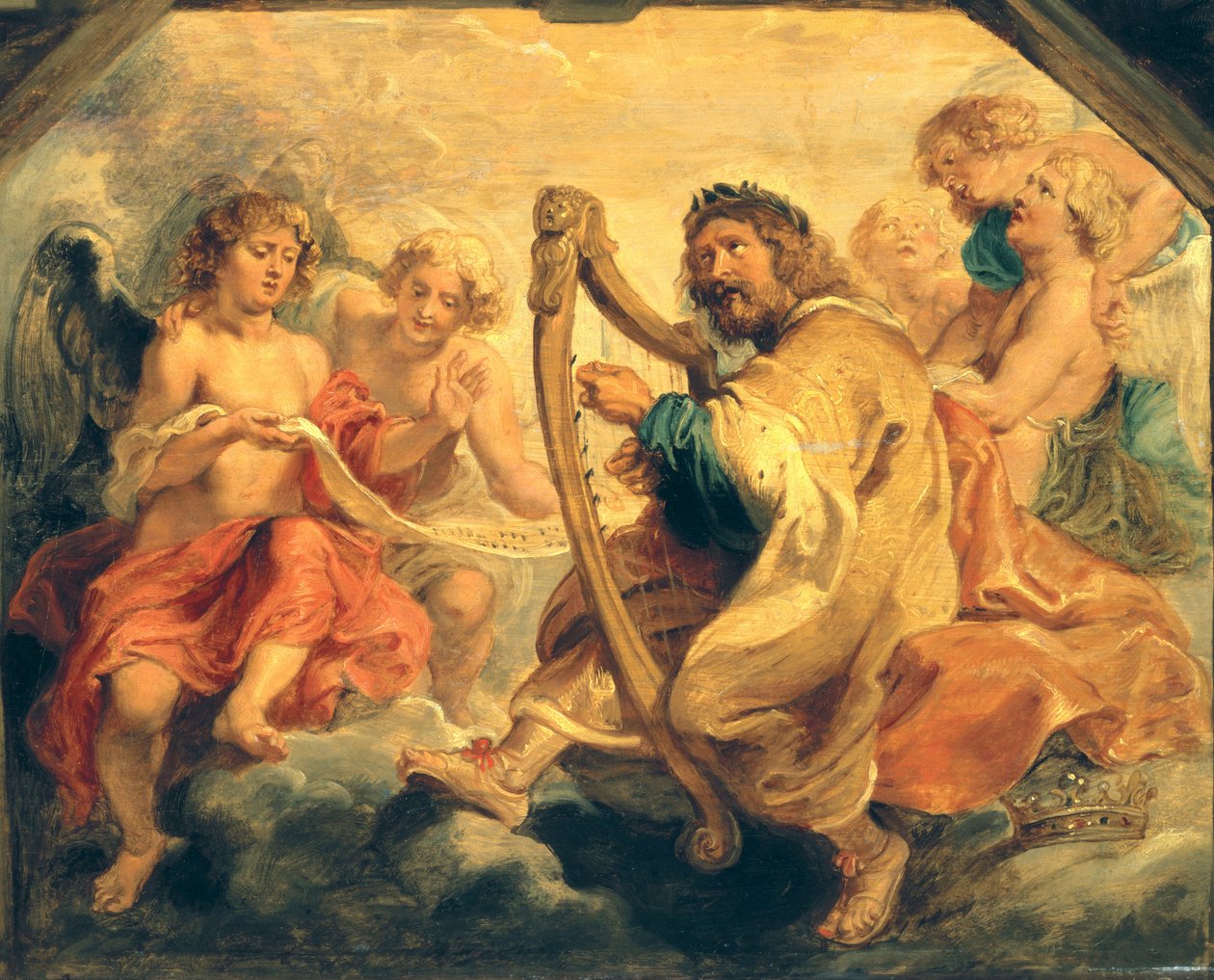 David játszik a hárfáján alkotó: Peter Paul Rubens