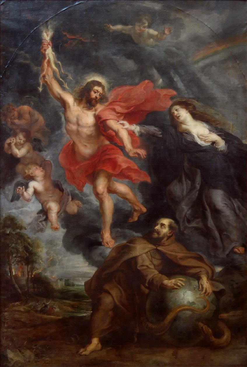 A Szűz és Szent Ferenc kereszteződése megállítja az isteni haragot alkotó: Peter Paul Rubens