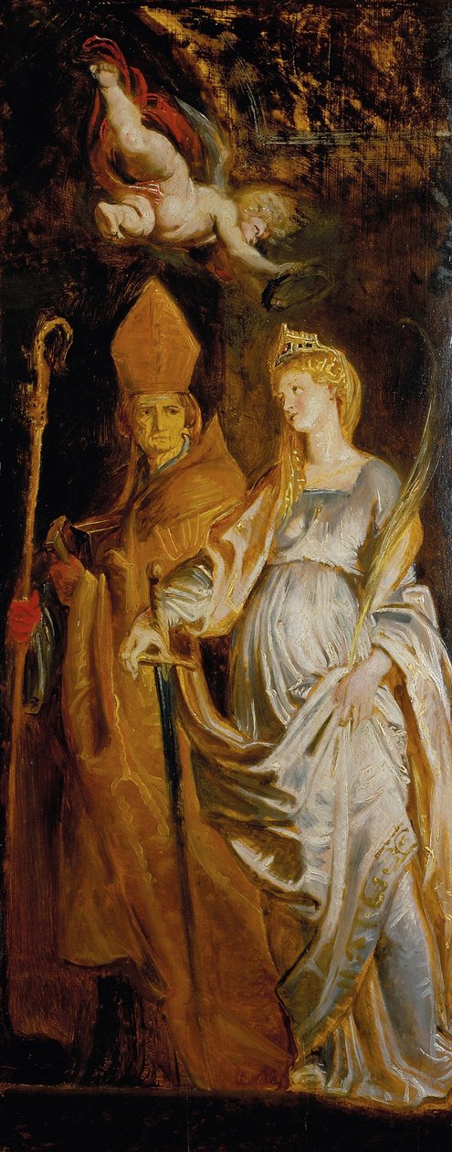 Amandus és Walburga szentek; Alexandriai Szent Katalin és Eligius szentek. alkotó: Peter Paul Rubens