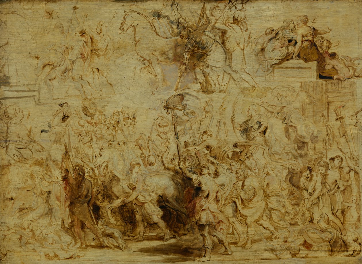 IV. Henrik (1553-1610) diadalmas belépése Párizsba, 1627 körül alkotó: Peter Paul Rubens