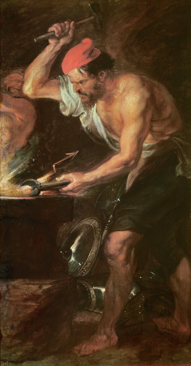 Vulkán kovácsolta a Jupiter villámcsavarjait, 1636-38 alkotó: Peter Paul Rubens