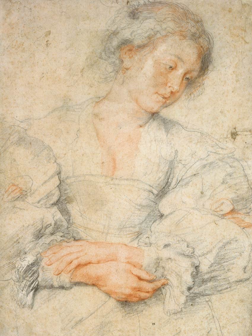 Fiatal nő összehajtott kézzel alkotó: Peter Paul Rubens