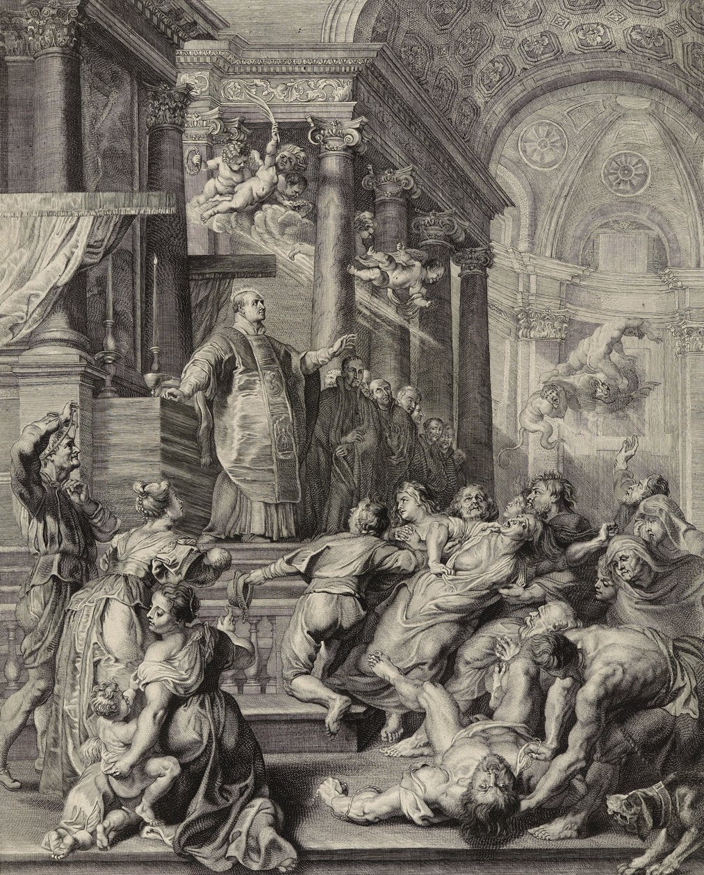 Szent Ignác Loyola (metszet fektetett papírra) alkotó: Peter Paul after Rubens