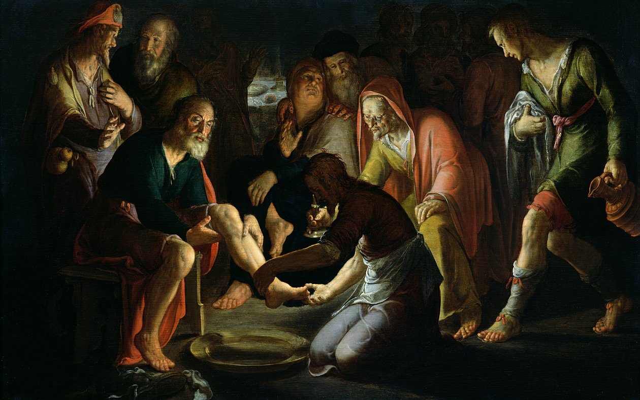 Krisztus a tanítványok lábát mosva, 1623 alkotó: Peter Wtewael