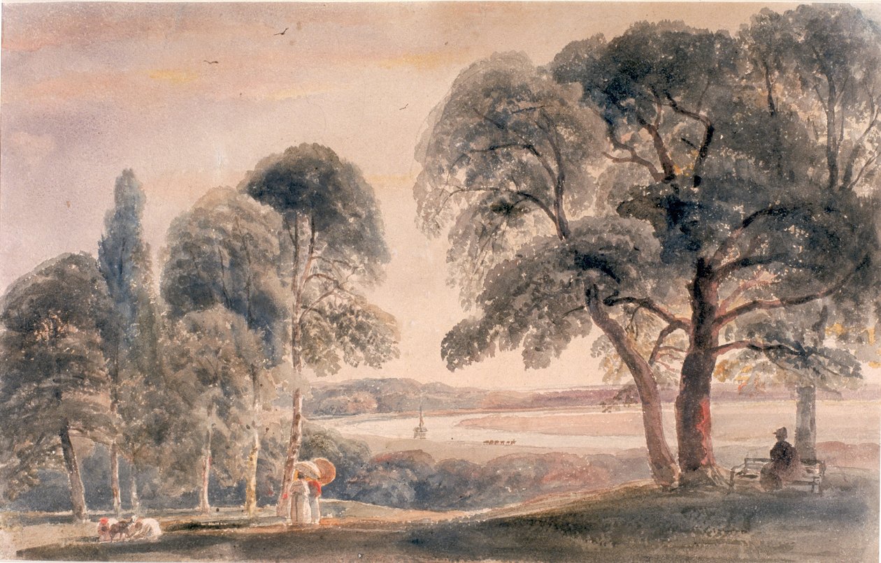 Weybridge Meadows (akvarell papíron) alkotó: Peter de Wint