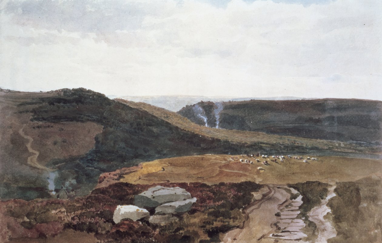 Yorkshire Fells, 1840 körül (ceruza és WC) alkotó: Peter de Wint