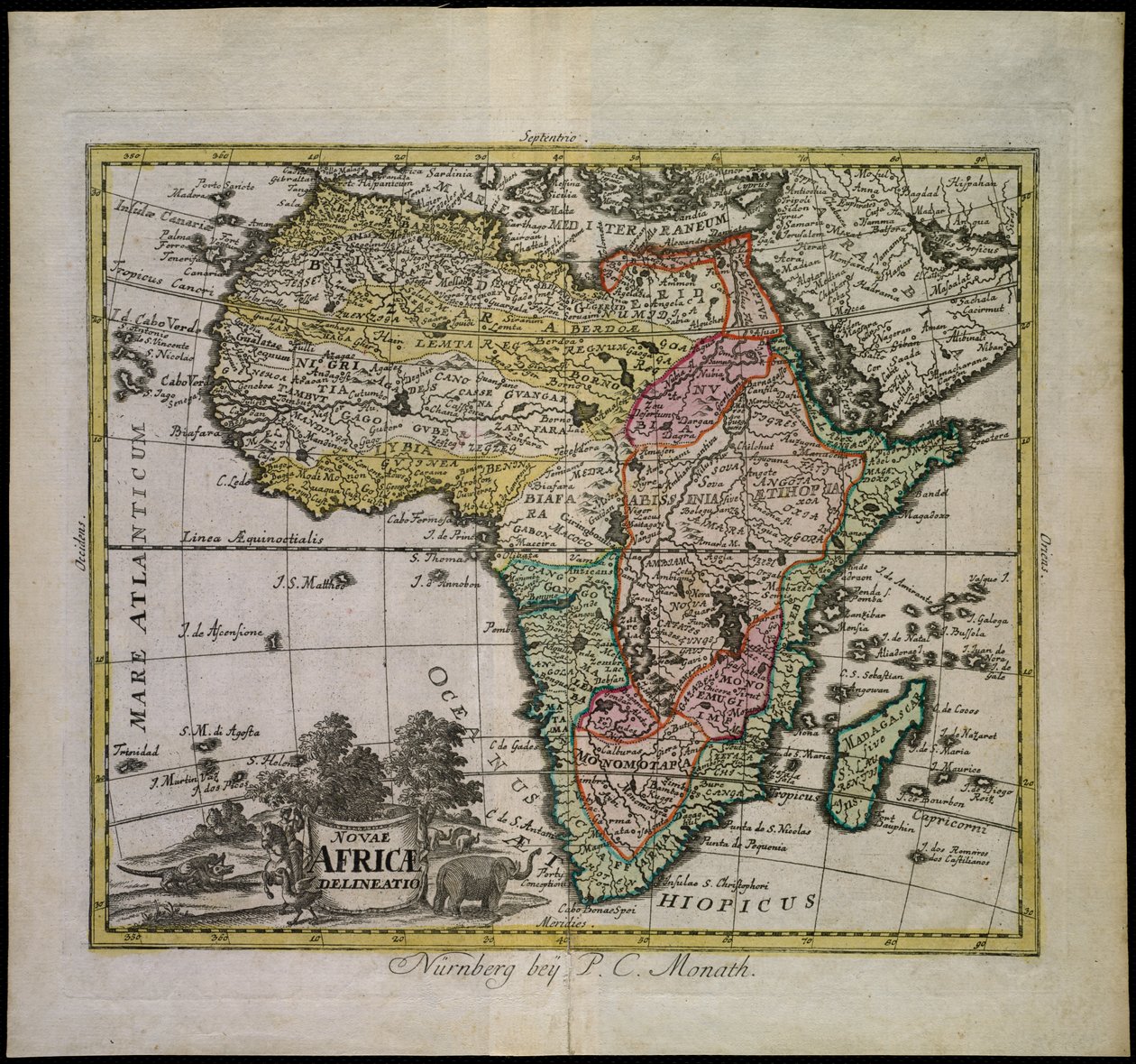 Új-Afrika vázlata alkotó: Peter Conrad Monath