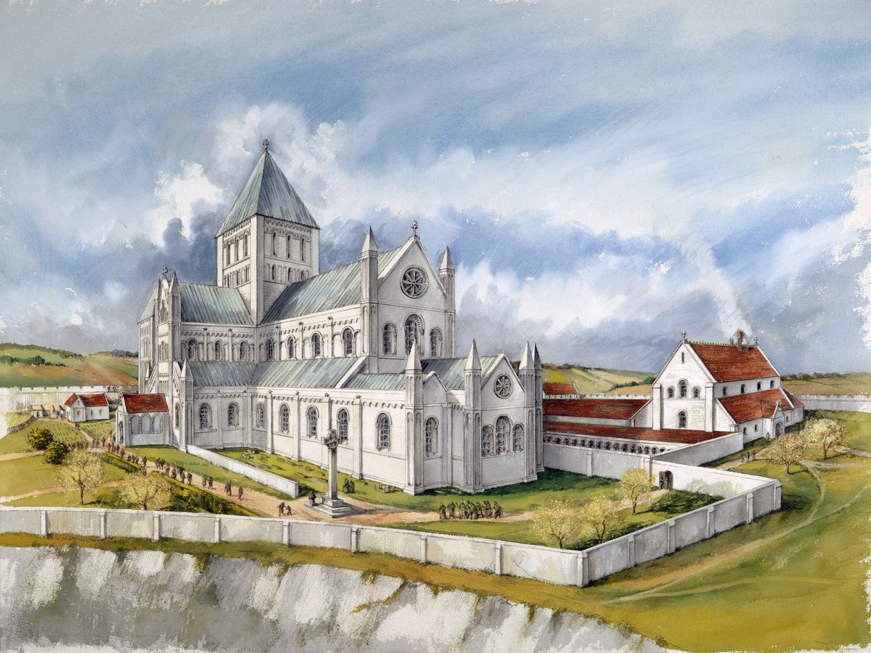 Régi Sarum-katedrális, c1150, c1990-2010 alkotó: Peter Dunn