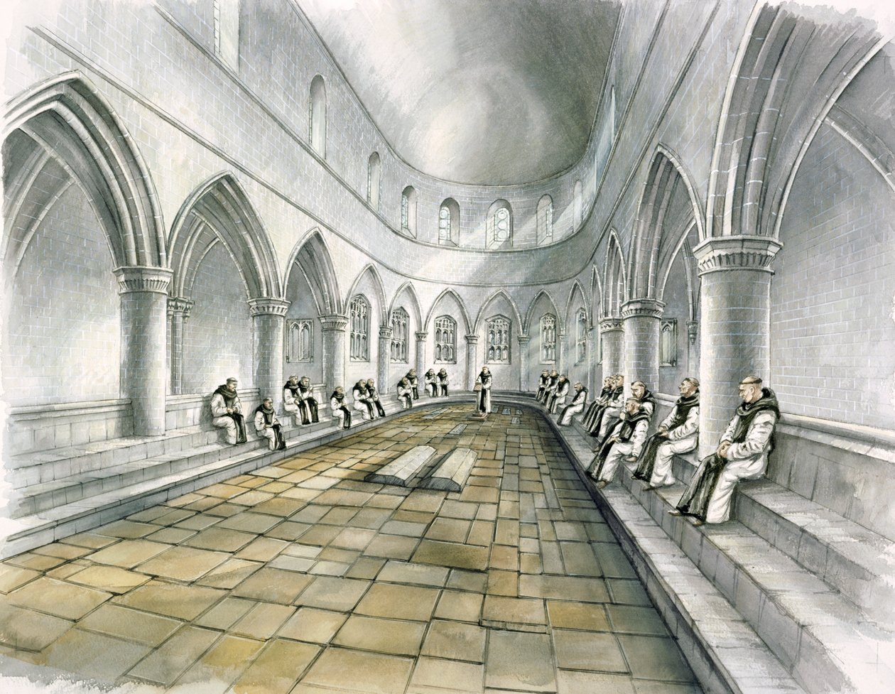 Rievaulx apátság, 14. század, 1990-2010 alkotó: Peter Dunn