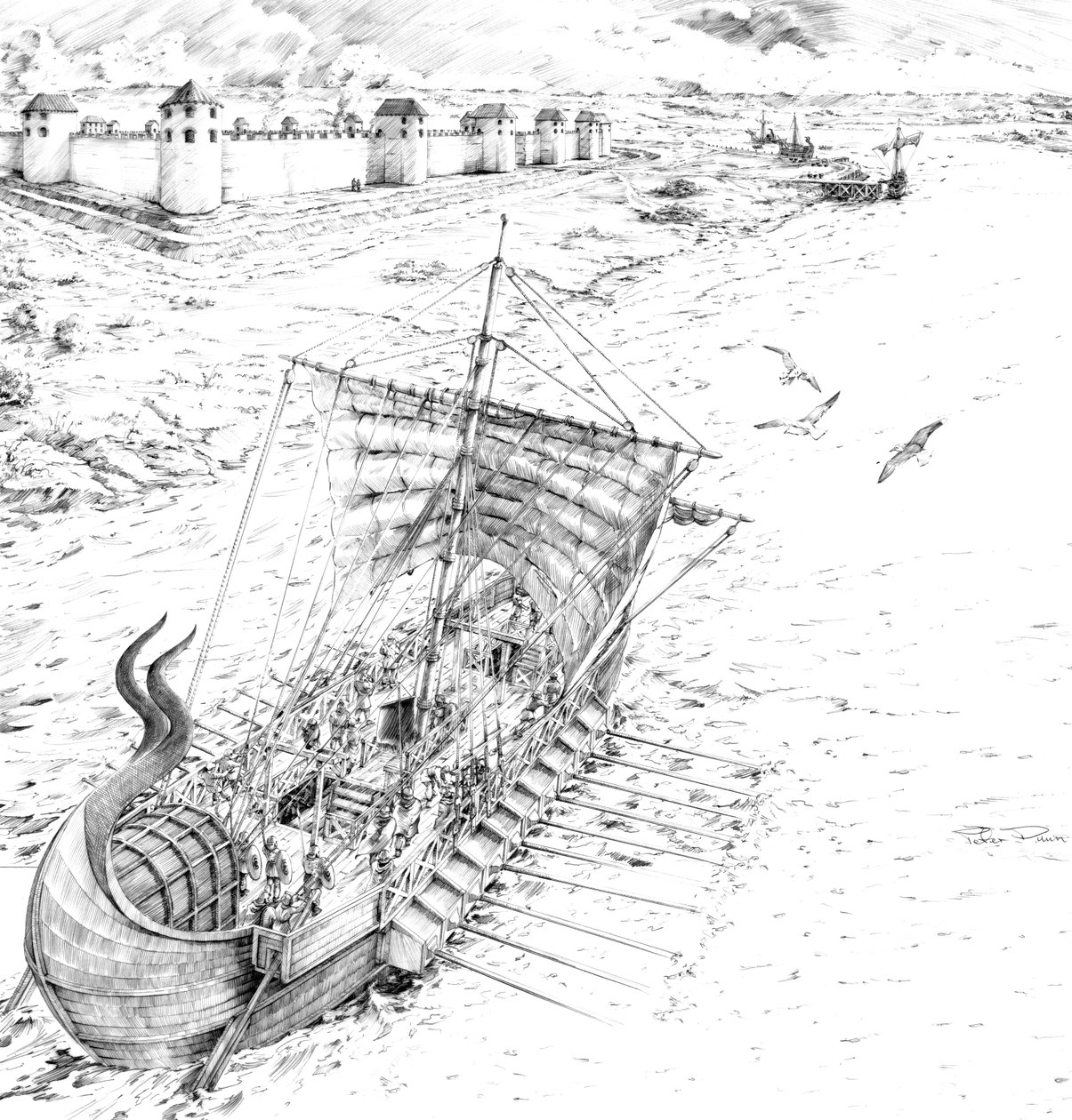 Római gálya, C4. század, 1990-2010 alkotó: Peter Dunn