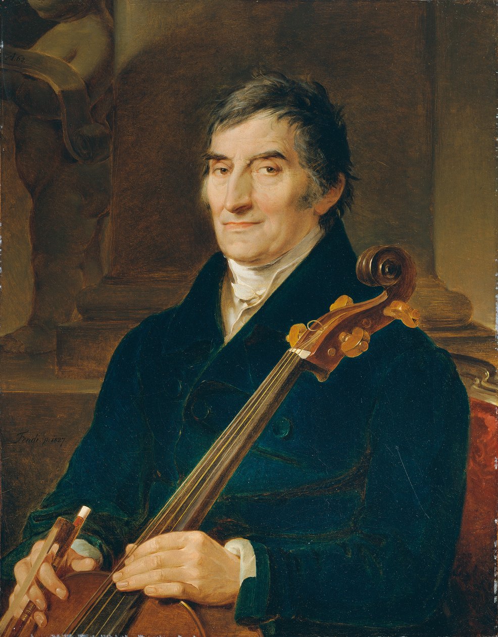 Franz Wödl csellóművész alkotó: Peter Fendi